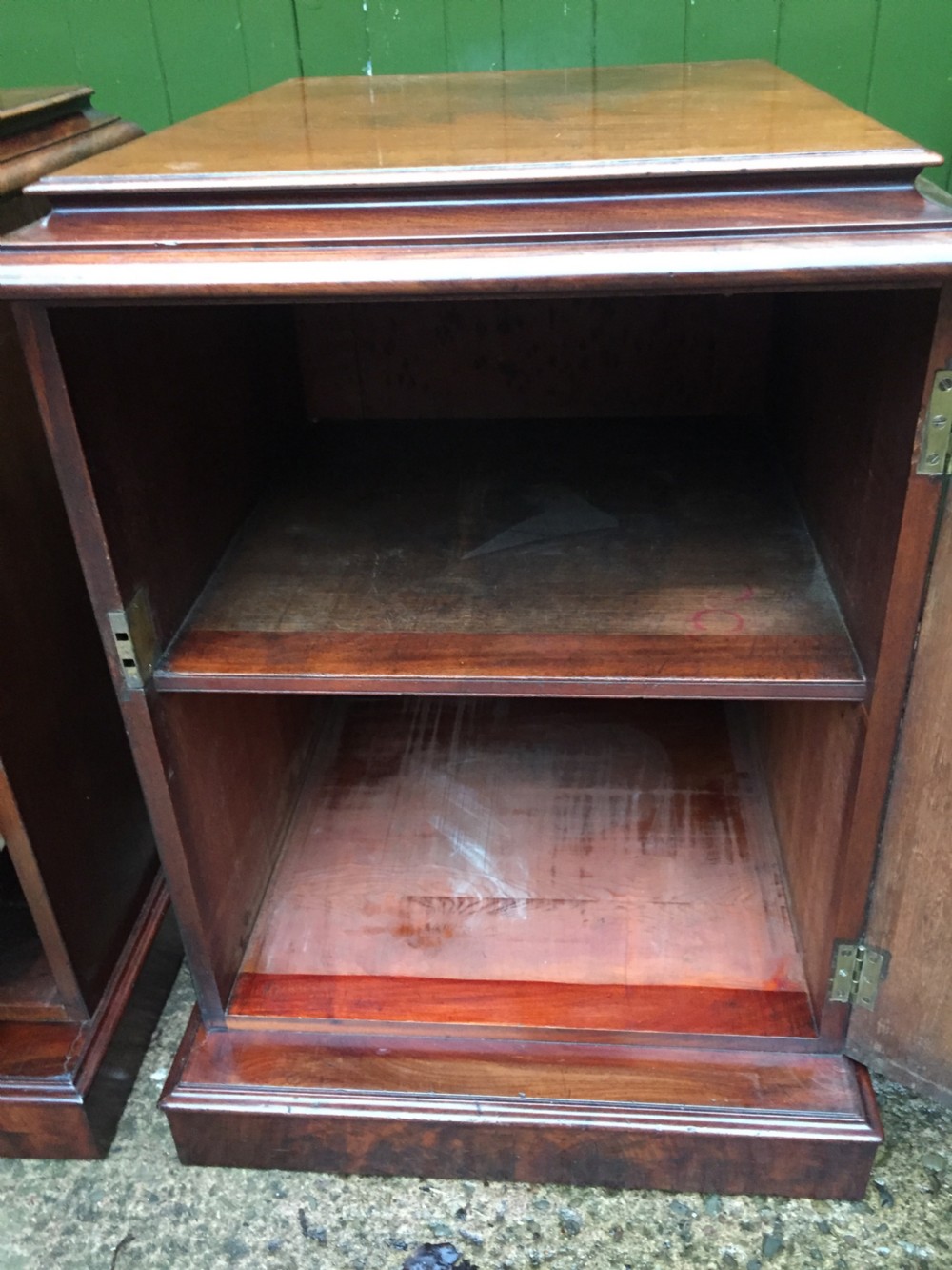 Pair of early C19th George IV period mahogany pedestal cupboards . View IX