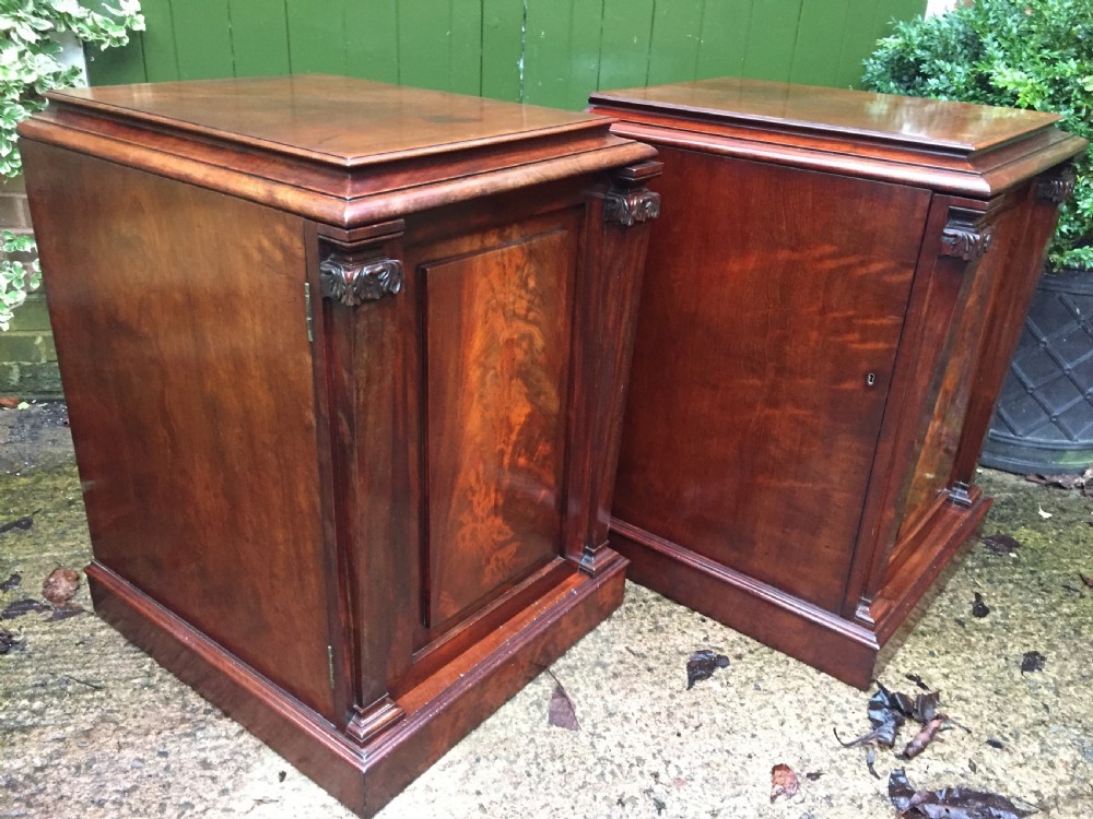 Pair of early C19th George IV period mahogany pedestal cupboards . View X