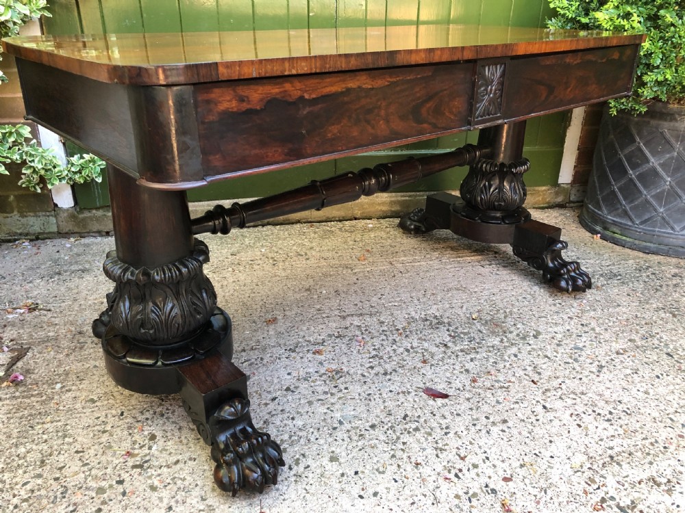 Early C19th William IV period rose library or centre table of bold design and proportions. View XVI