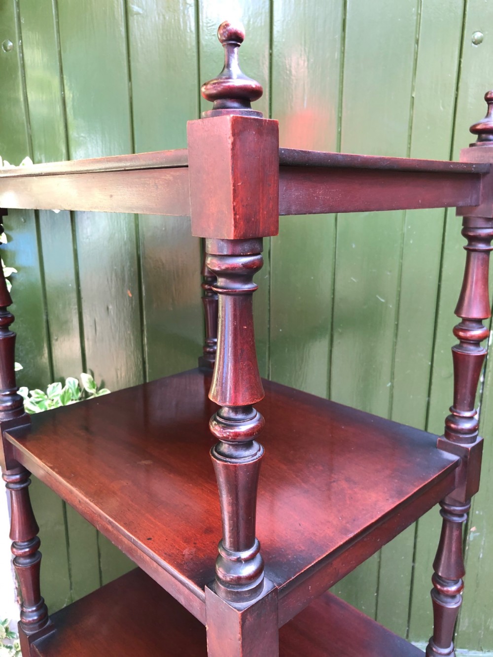 Early C19th George IV period 4-tier mahogany etagere . View IV