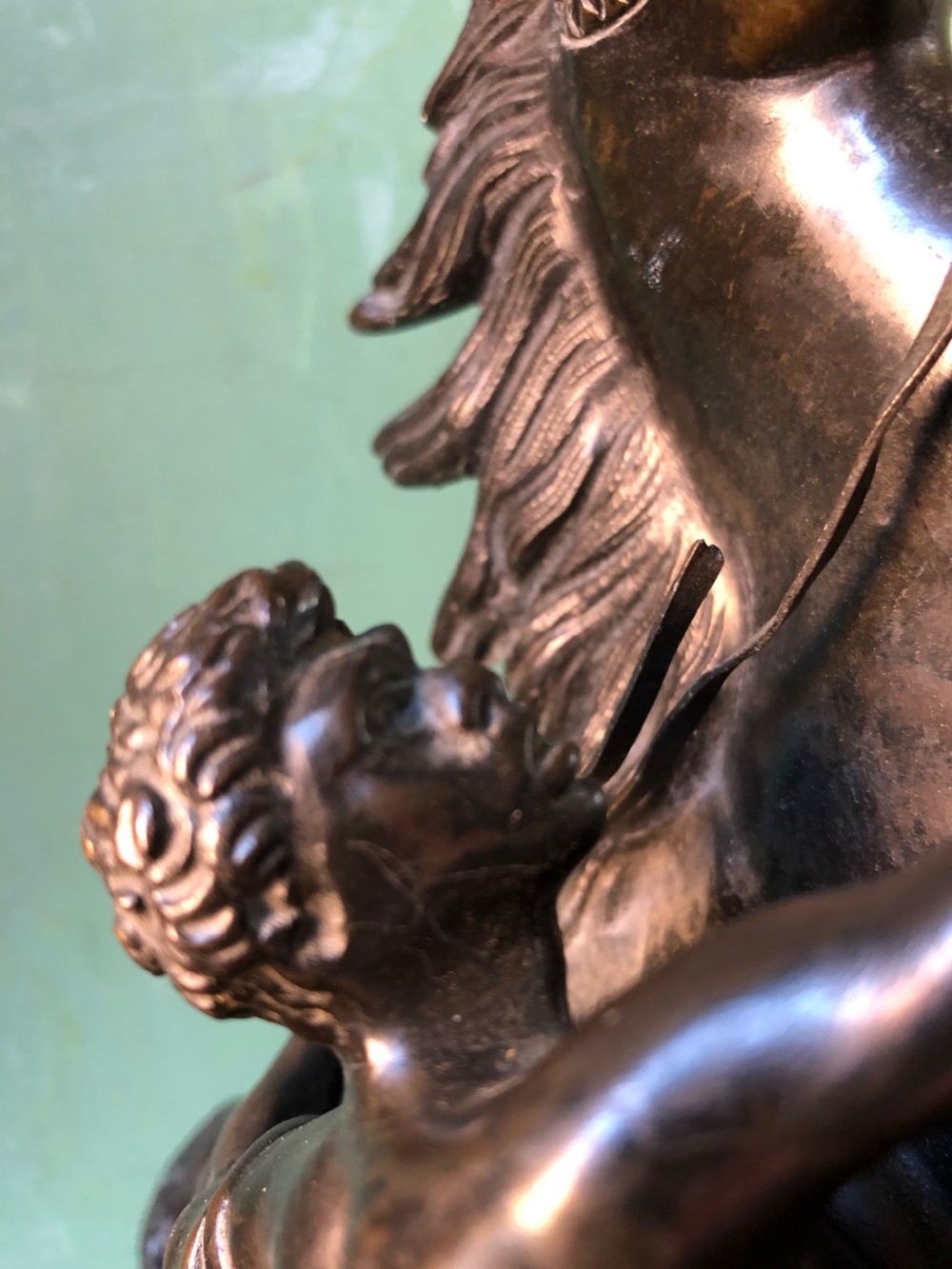 Pair of mid C19th French bronze reduction sculptures of  ‘The Marly Horses’  View XII