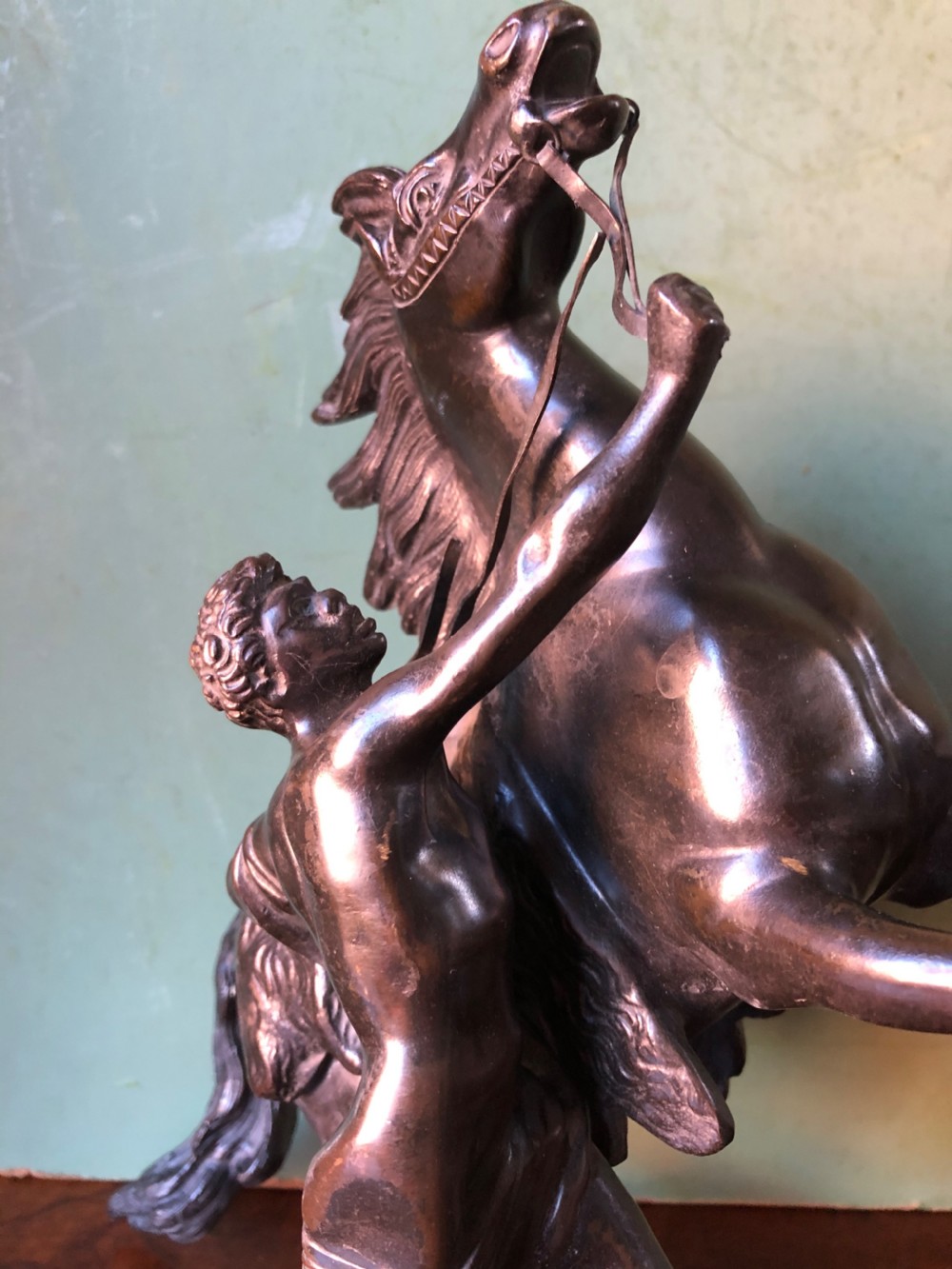 Pair of mid C19th French bronze reduction sculptures of  ‘The Marly Horses’  View XIII