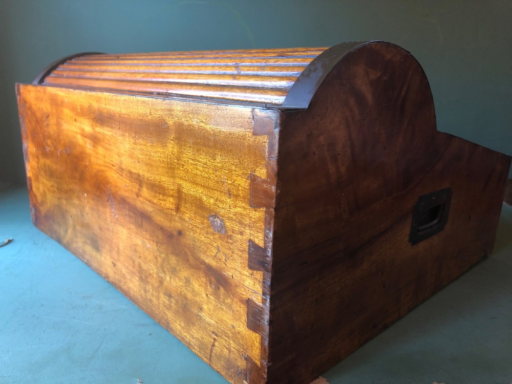 C19th Chinese Export trade camphor wood brass-bound military campaign writing box . View XI