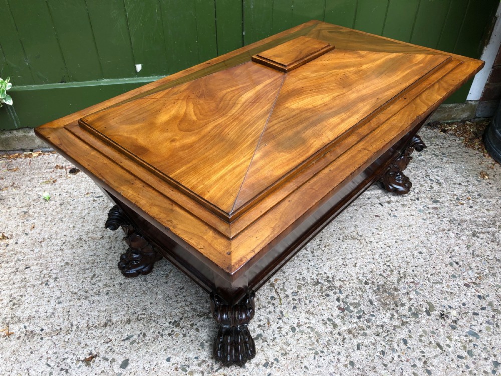 Early C19th Regency period mahogany sarcophagus wine cooler by Wilkinson, London. View IV