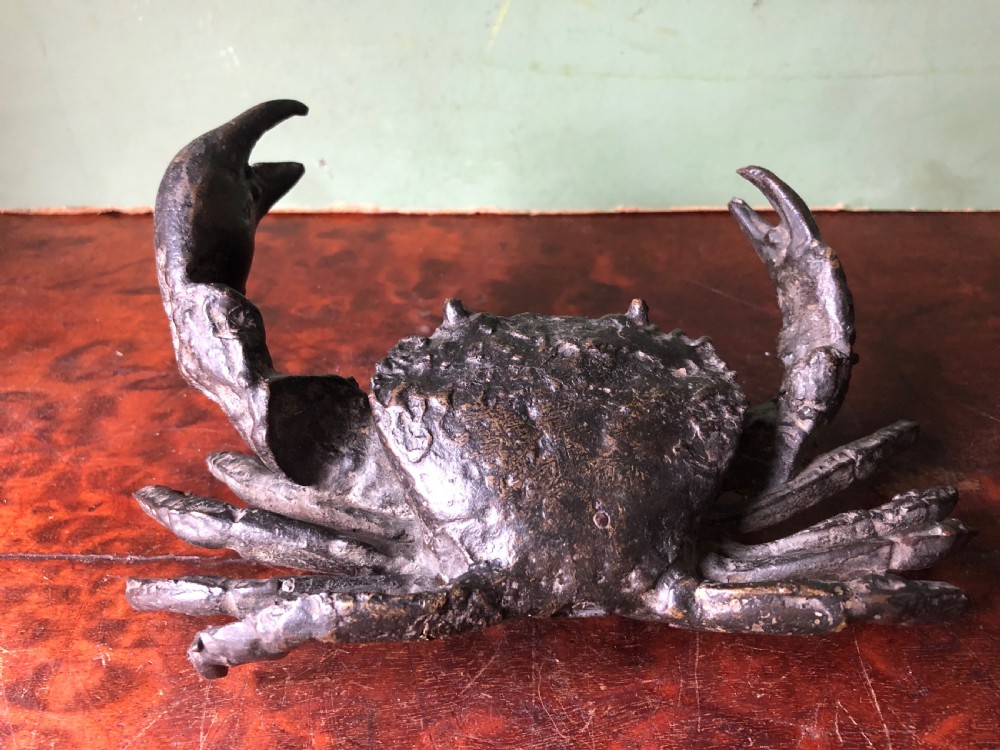 C19th Northern Italian bronze life-size naturalistic study of a crab . View IV