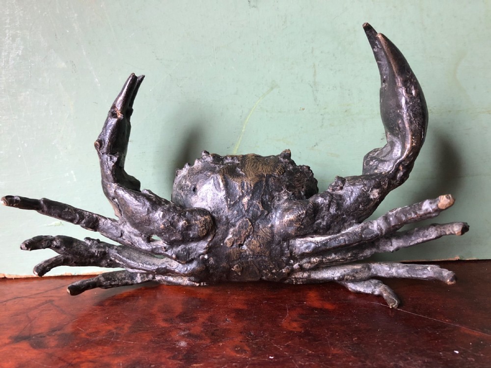 C19th Northern Italian bronze life-size naturalistic study of a crab . View VIII