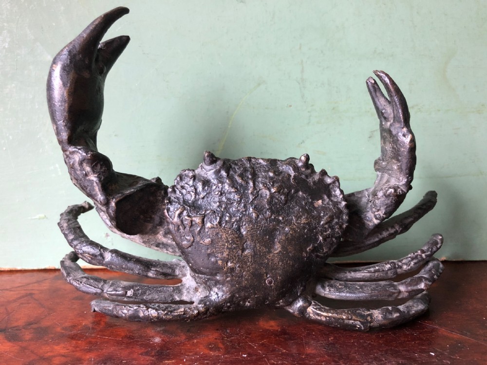 C19th Northern Italian bronze life-size naturalistic study of a crab . View XI