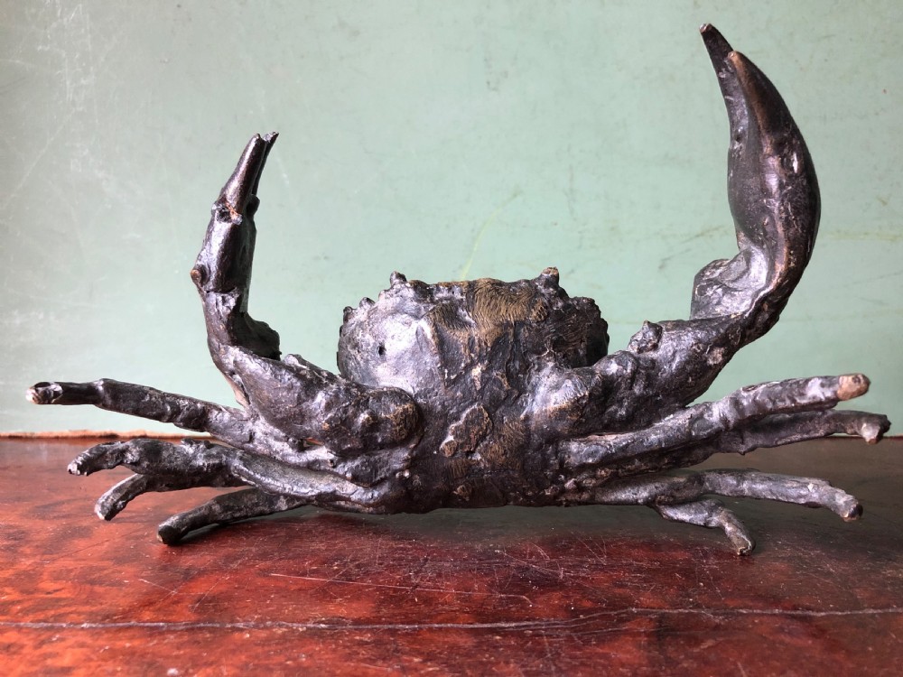 C19th Northern Italian bronze life-size naturalistic study of a crab . View XII
