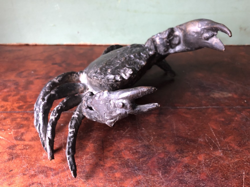 C19th Northern Italian bronze life-size naturalistic study of a crab . View XIII