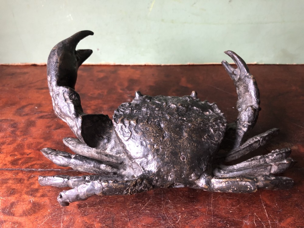 C19th Northern Italian bronze life-size naturalistic study of a crab .
