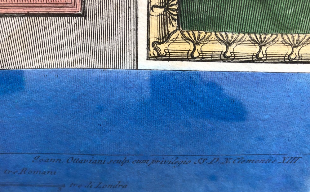 Fine pair of late C18th Italian hand-coloured engravings by Ottaviani after Raphael . View XIV