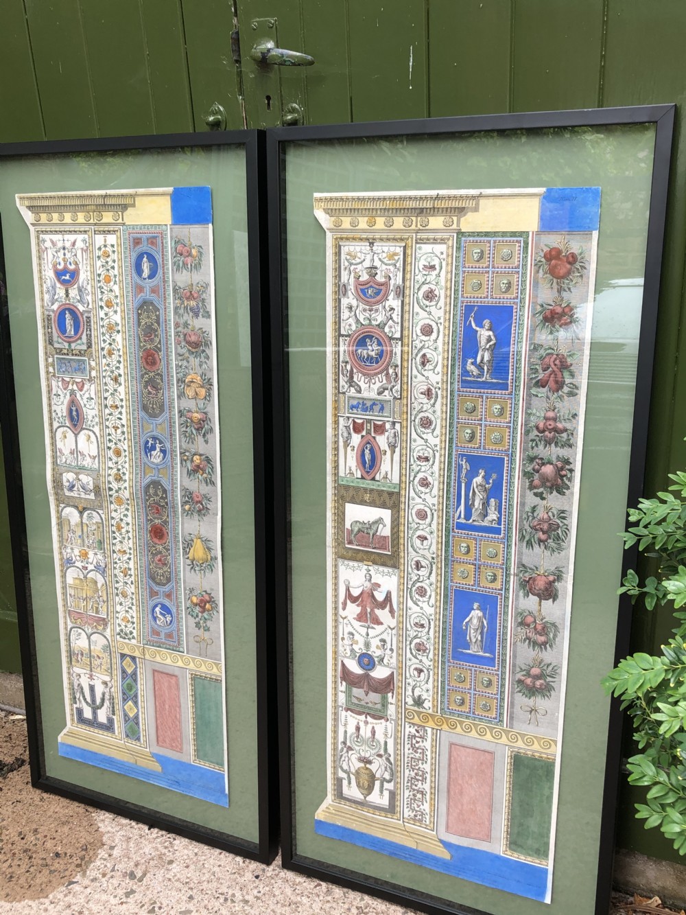 Fine pair of late C18th Italian hand-coloured engravings by Ottaviani after Raphael . View II