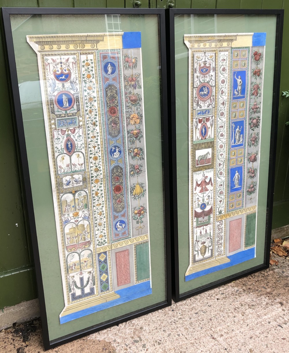 Fine pair of late C18th Italian hand-coloured engravings by Ottaviani after Raphael .
