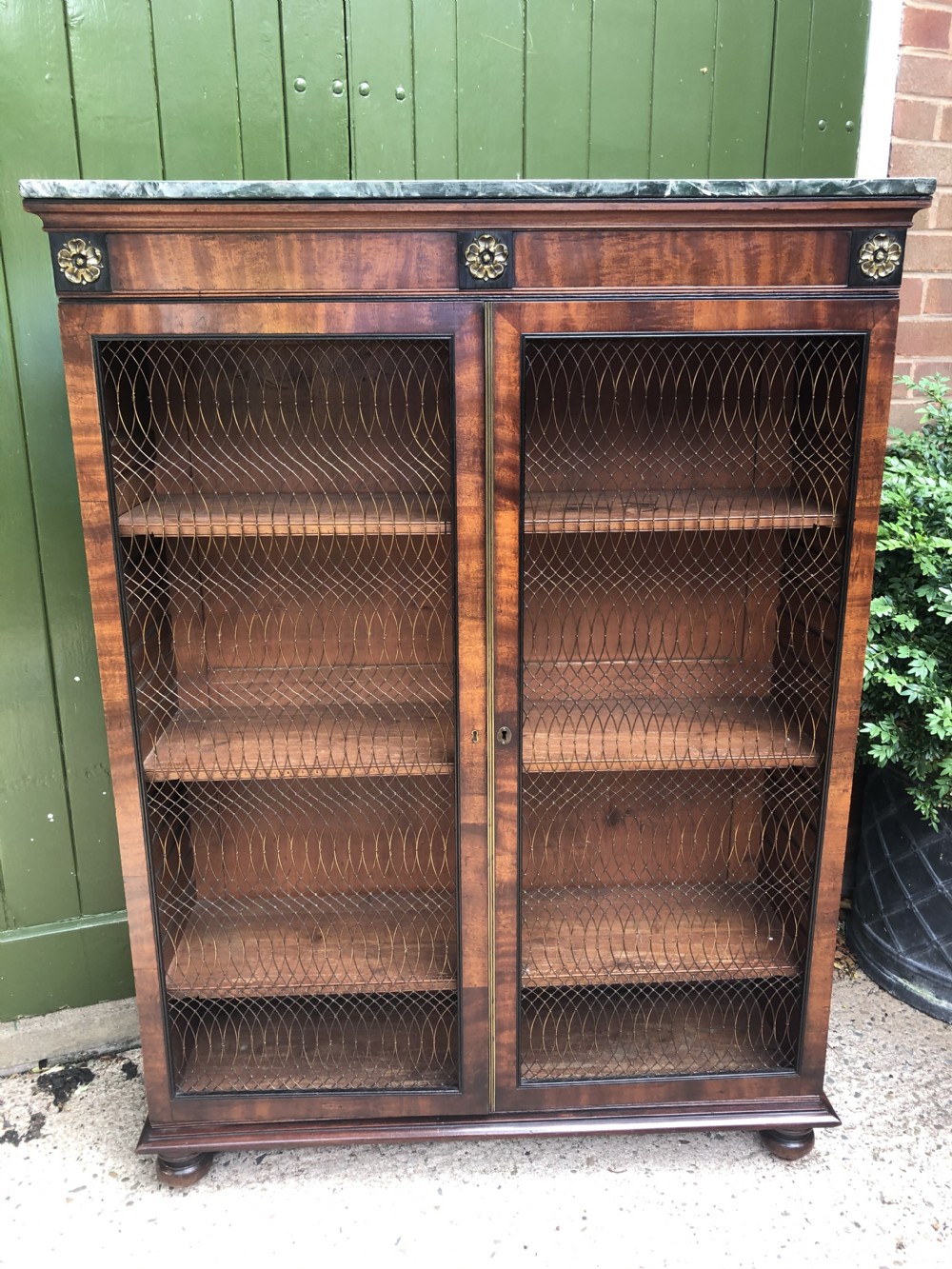 Early C19th George IV period mahogany floor-standing 2-door bookcase . View XIV