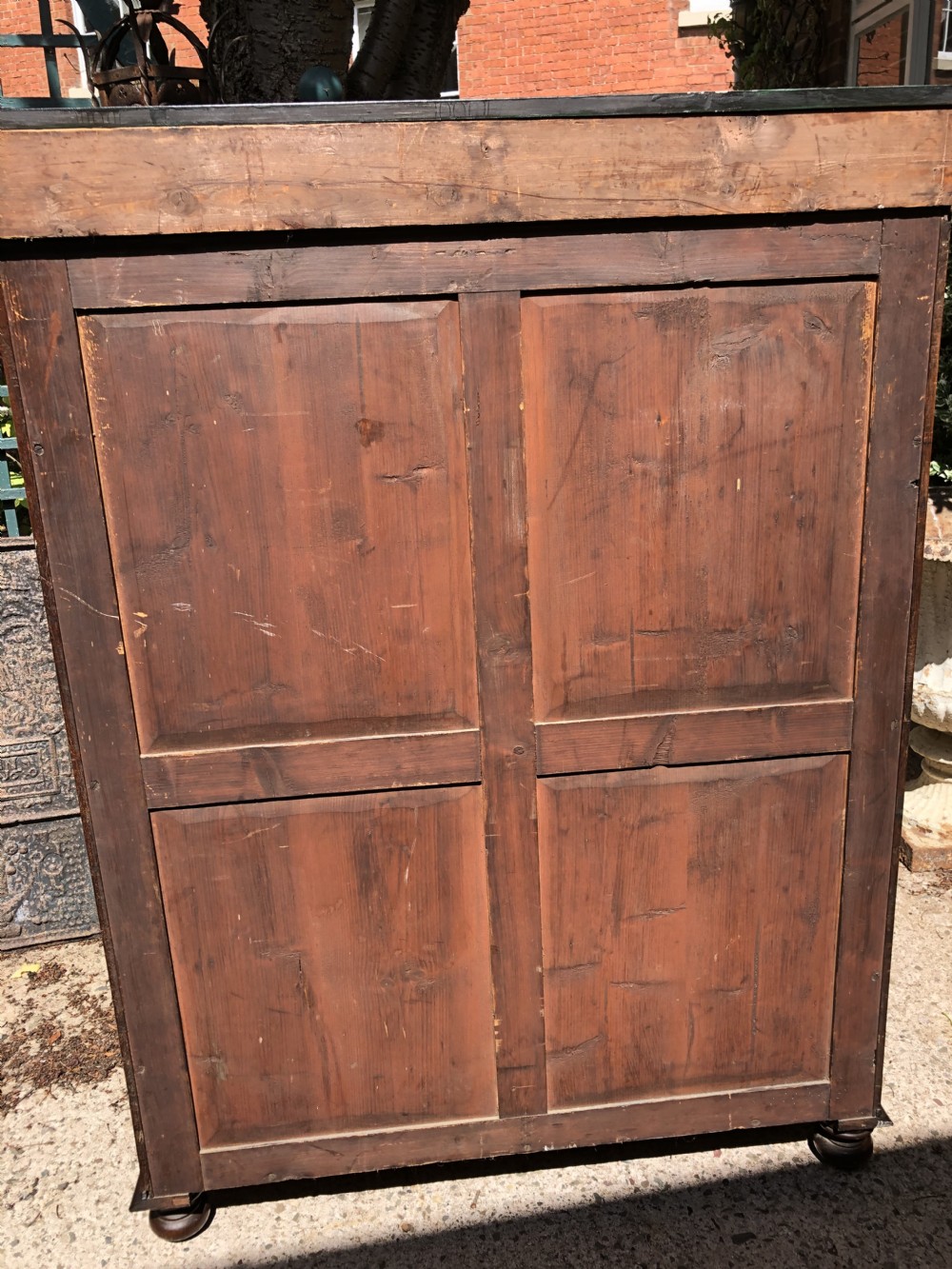 Early C19th George IV period mahogany floor-standing 2-door bookcase . View XV