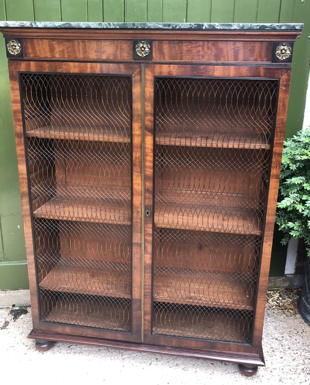 Early C19th George IV period mahogany floor-standing 2-door bookcase . View XVI