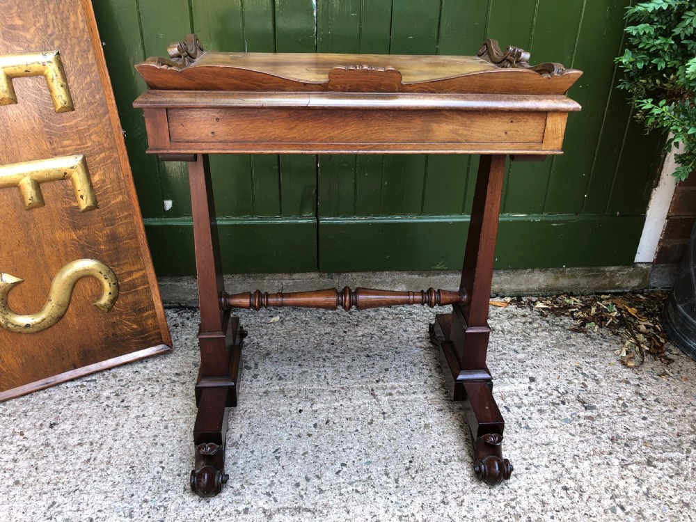 Early C19th George IV period mahogany writing or drawing table of Gillows design  View XII