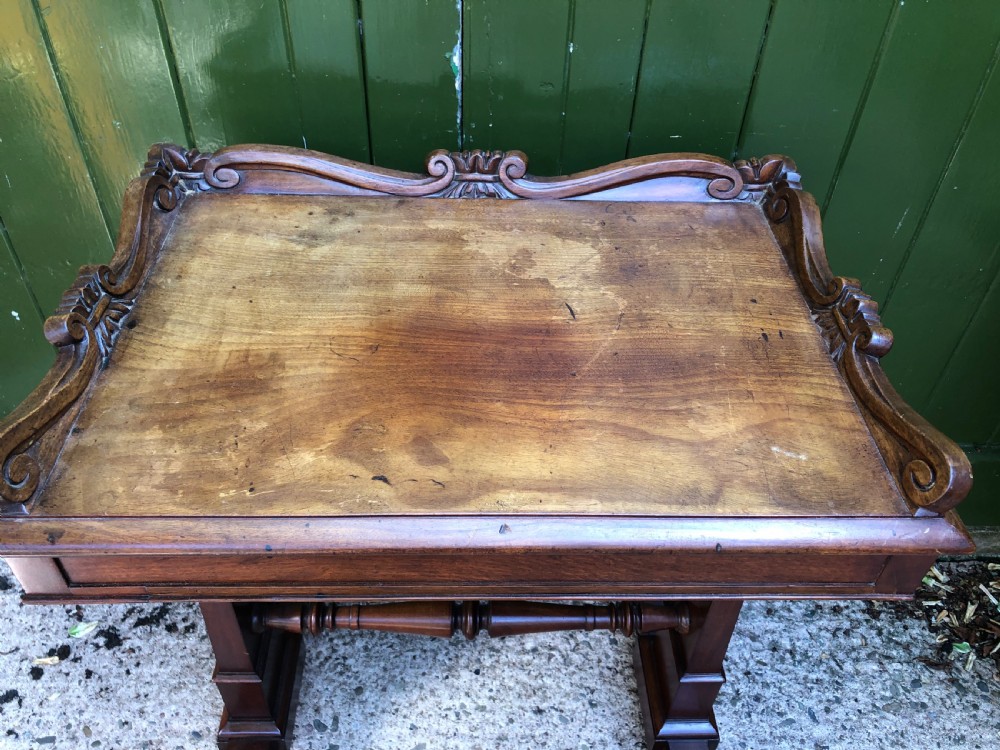 Early C19th George IV period mahogany writing or drawing table of Gillows design  View XV