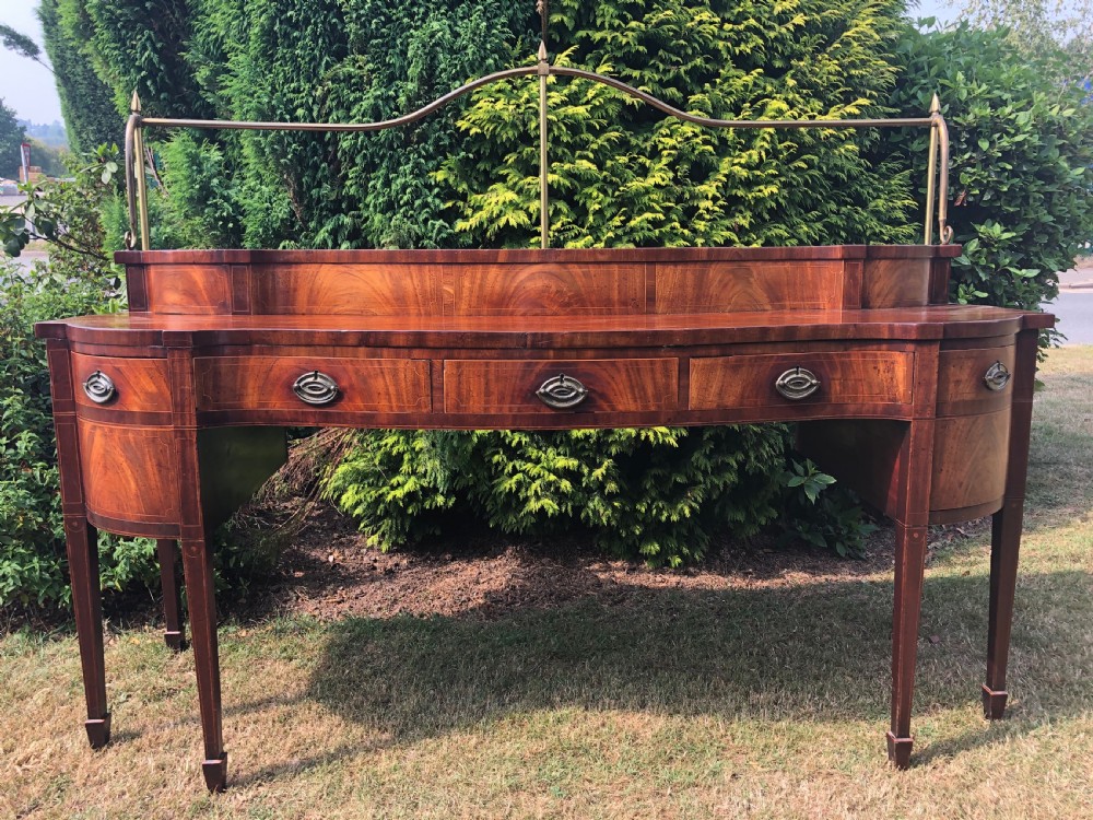 Late C18th George III period Scottish mahogany serpentine-front sideboard . View XXIII