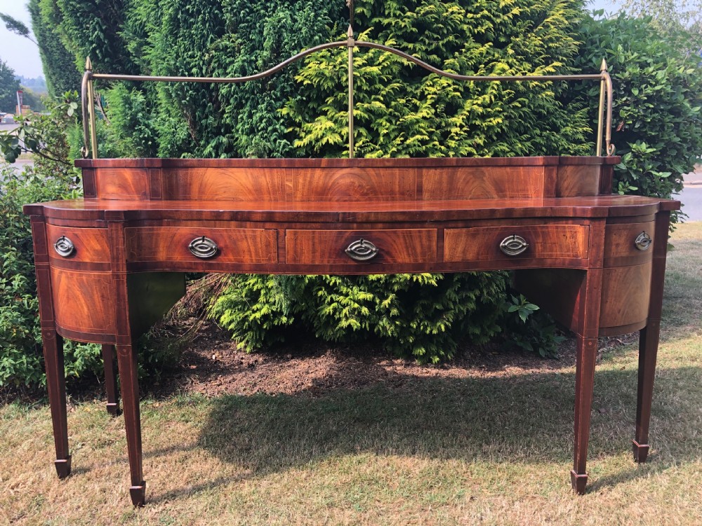 Late C18th George III period Scottish mahogany serpentine-front sideboard . View XXIX