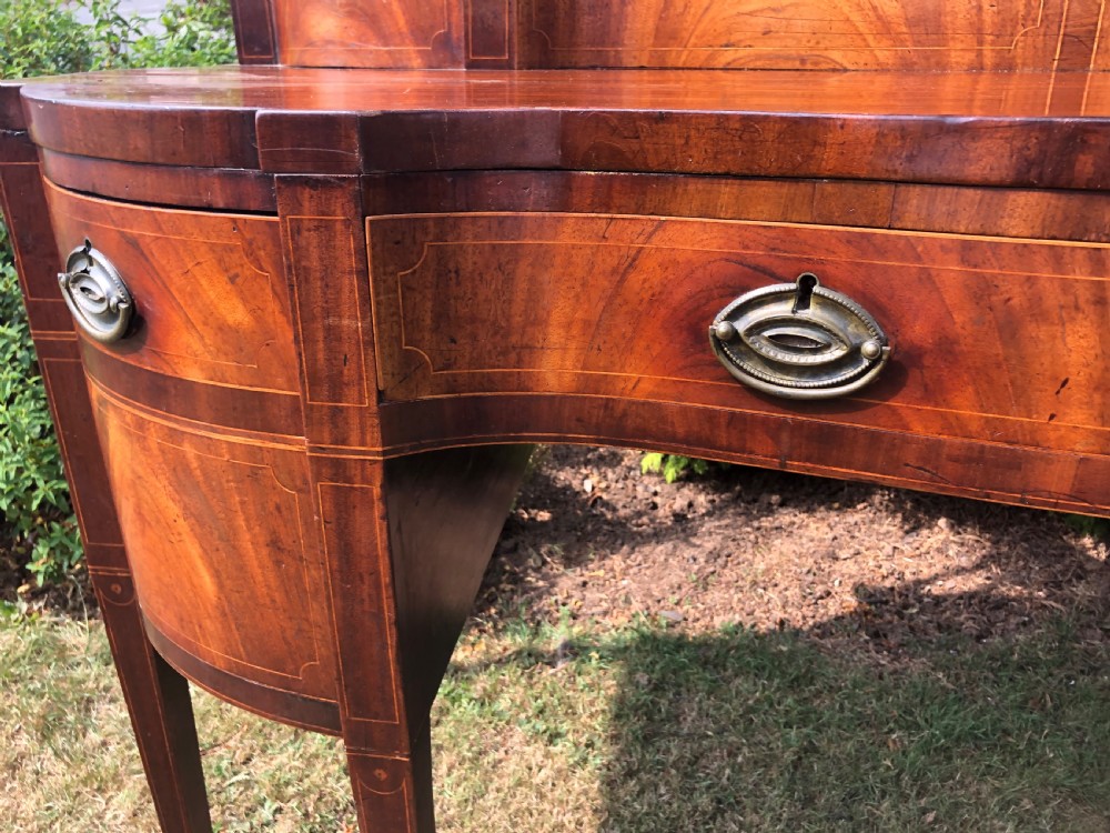 Late C18th George III period Scottish mahogany serpentine-front sideboard . View XXXI