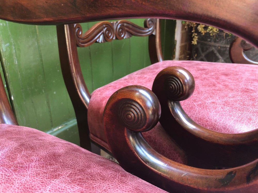 Pair of early C19th Regency period mahogany library ,desk or office armchairs. View VI