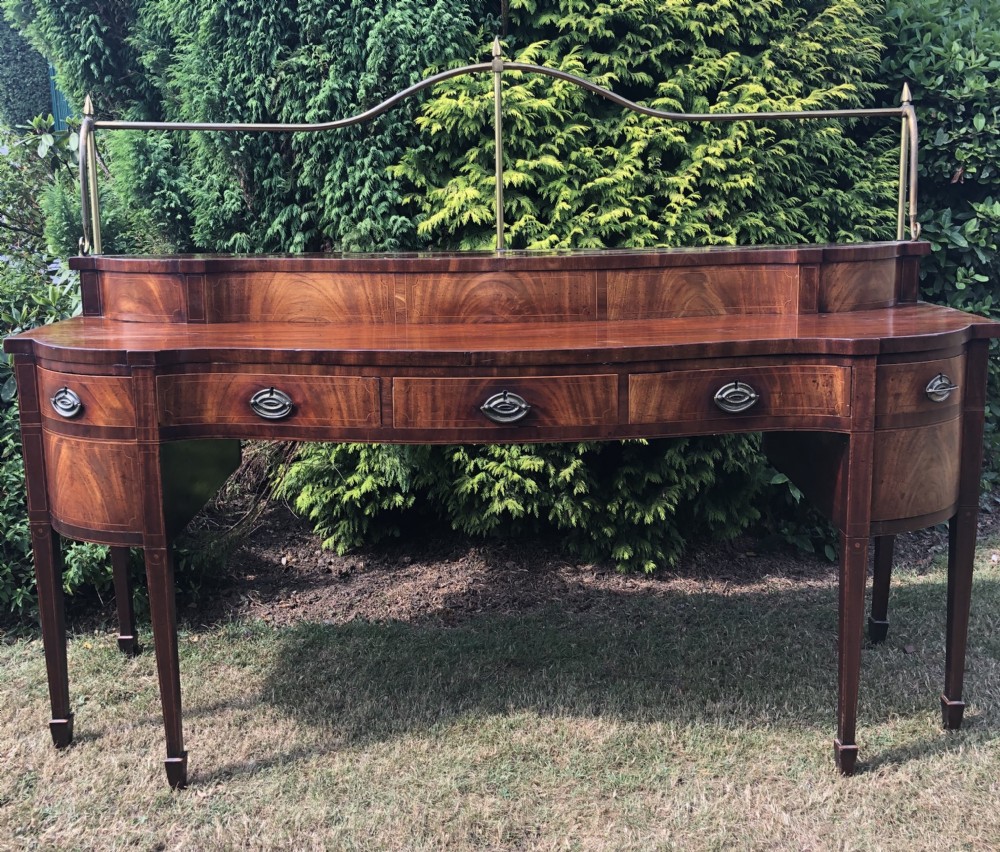 Late C18th George III period Scottish mahogany serpentine-front sideboard . View XIII