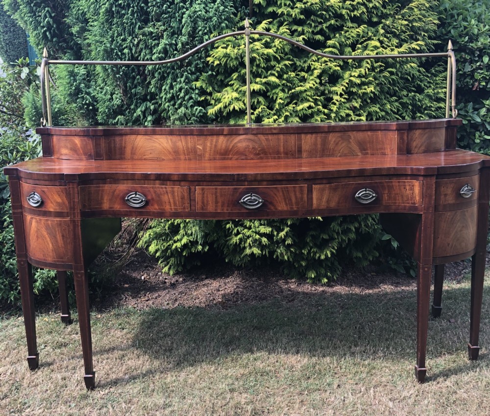 Late C18th George III period Scottish mahogany serpentine-front sideboard . View XXXII