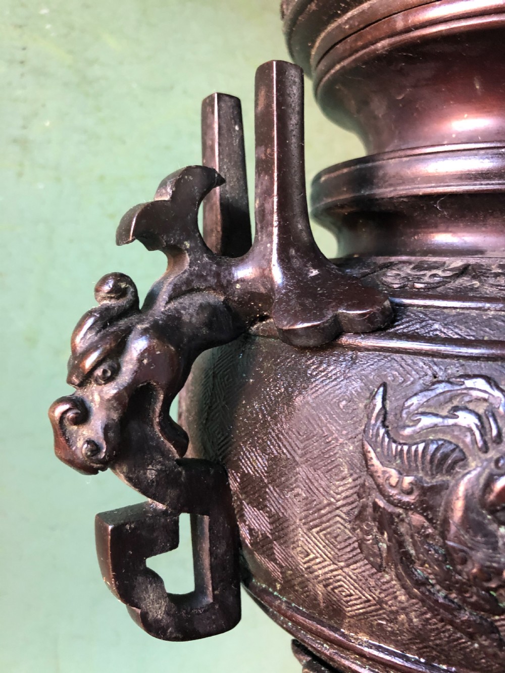 Late C19th Japanese Meiji period (1868-1912)  bronze ‘Koro’ or incense-burner. View VII