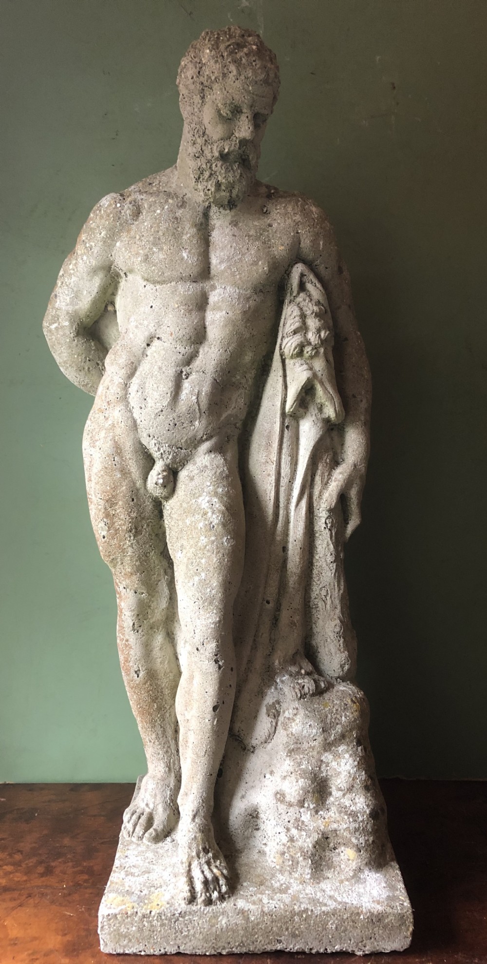 Early C20th cast stone or composition statue of “The Farnese Hercules” .