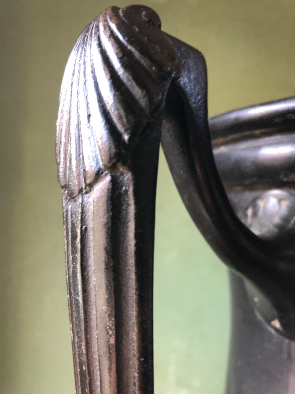 Rare mid C19th patinated bronzed copper vase of neo-classical design. View VI