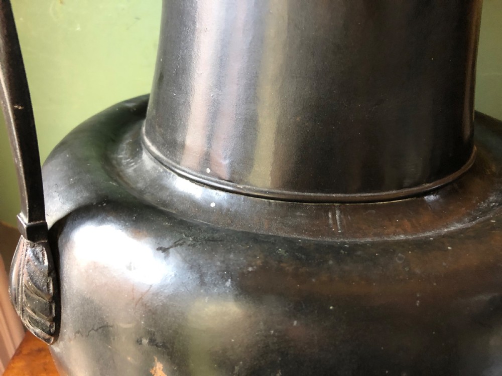 Rare mid C19th patinated bronzed copper vase of neo-classical design. View XIII