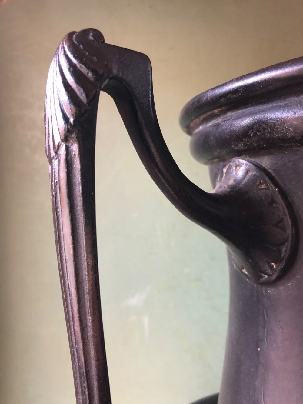 Rare mid C19th patinated bronzed copper vase of neo-classical design. View XVIII