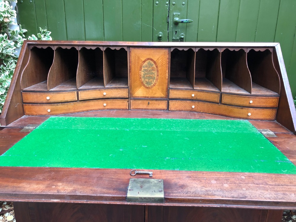 Late C18th mahogany Sheraton period  ‘estate’ bureau of impressive scale and proportions. View V