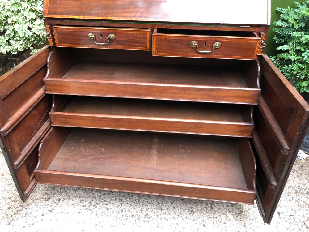 Late C18th mahogany Sheraton period  ‘estate’ bureau of impressive scale and proportions. View X