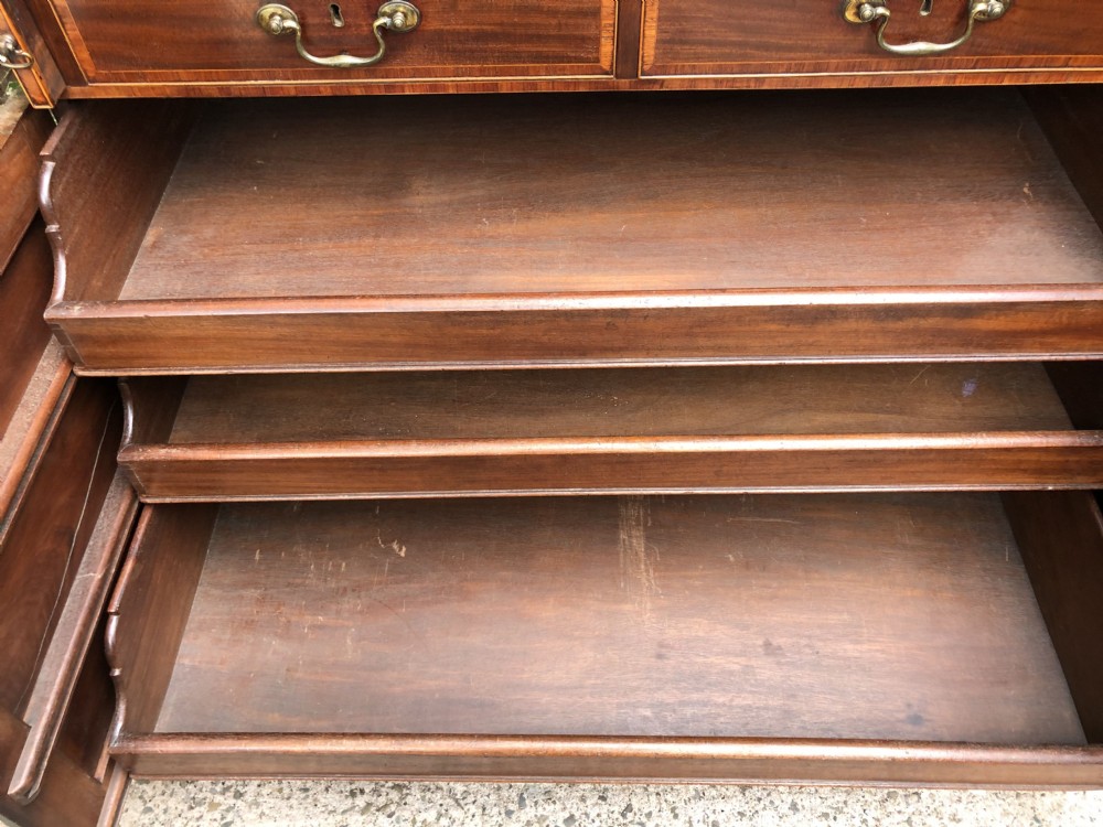 Late C18th mahogany Sheraton period  ‘estate’ bureau of impressive scale and proportions. View XI