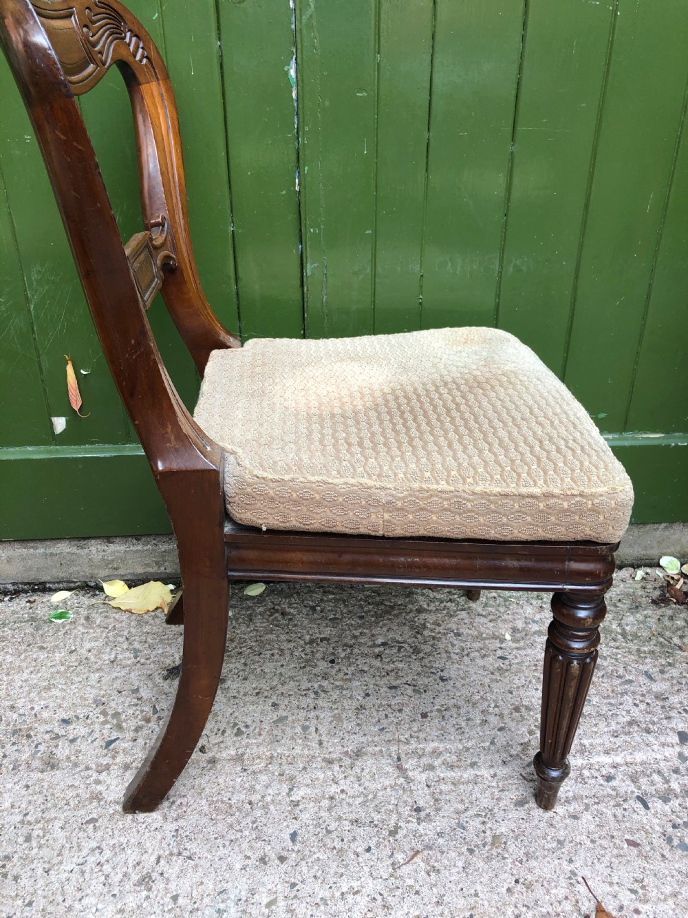 Set of 4 early C19th George IV period carved mahogany dining or side chairs attributed to Gillows of Lancaster. View XIV