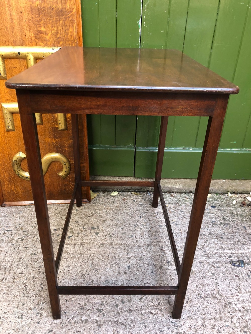 Late C18th George III period mahogany rectangular side or centre table . View V