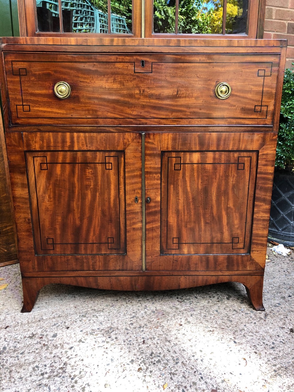 Early C19th late George III period mahogany secretaire bookcase . View V