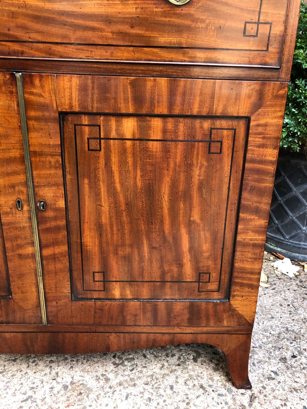 Early C19th late George III period mahogany secretaire bookcase . View VII