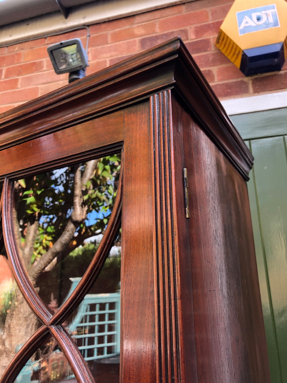 Early C19th late George III period mahogany secretaire bookcase . View XI