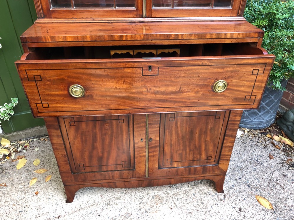 Early C19th late George III period mahogany secretaire bookcase . View XII