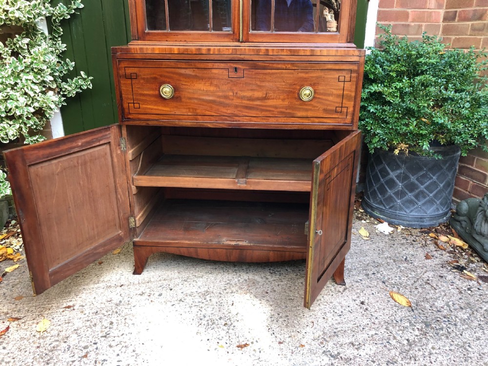 Early C19th late George III period mahogany secretaire bookcase . View XVI