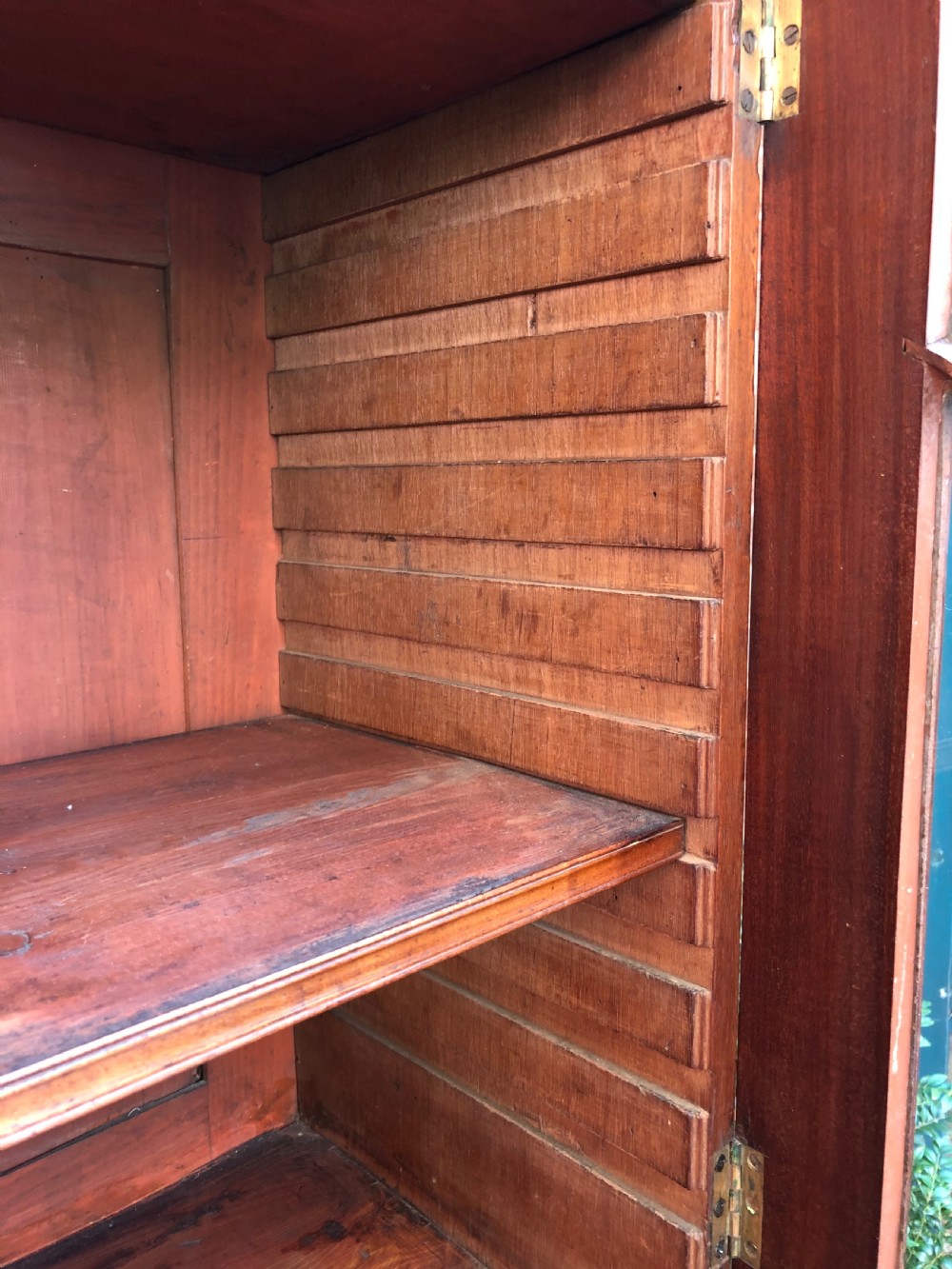 Early C19th late George III period mahogany secretaire bookcase . View XIX