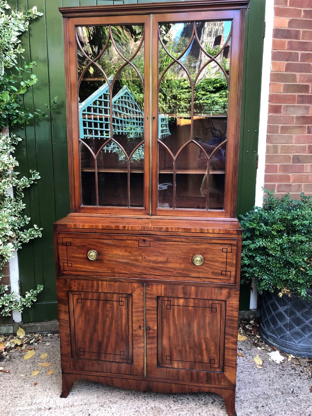 Early C19th late George III period mahogany secretaire bookcase . View XX