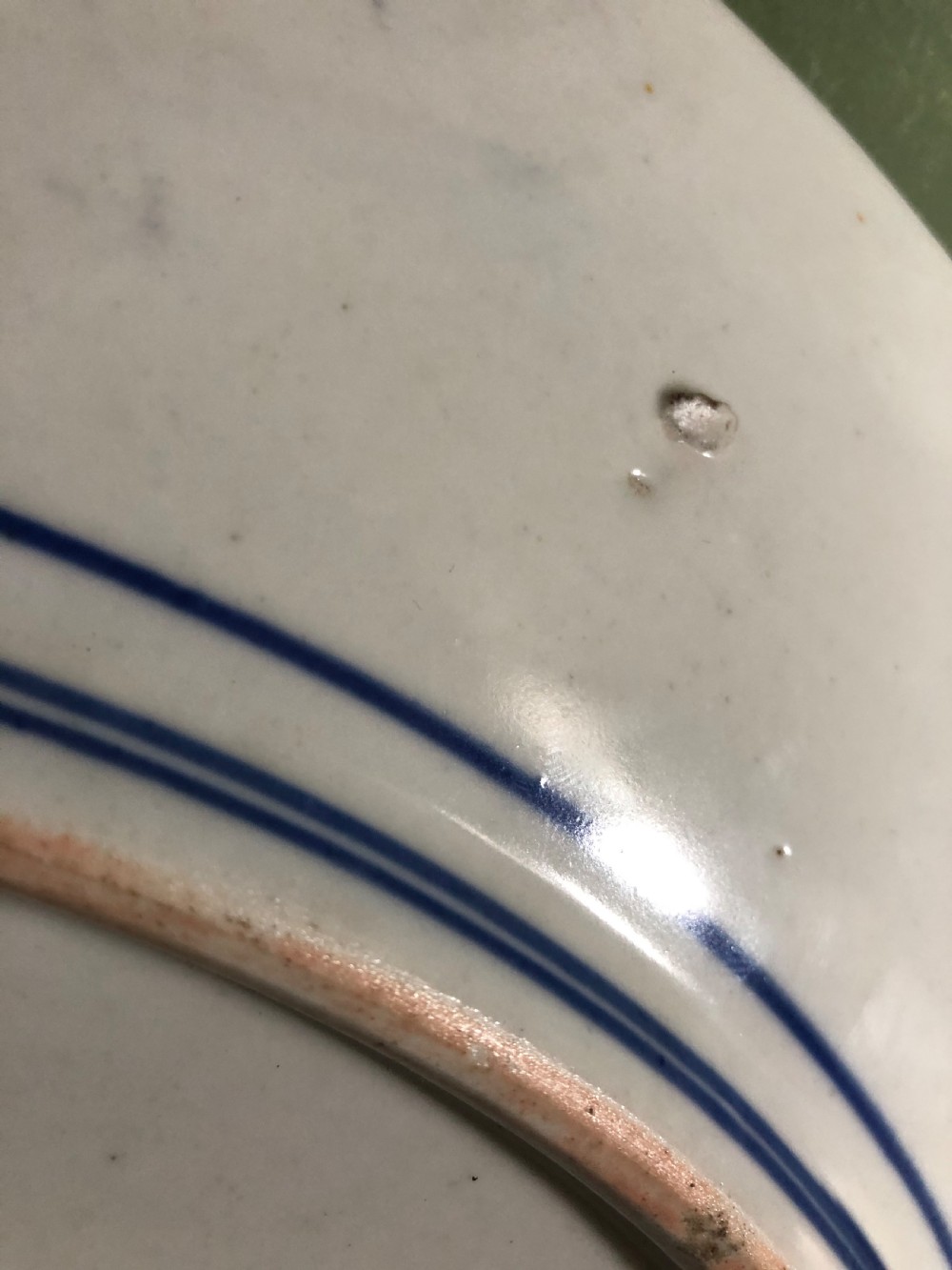 Late C19th Japanese Meiji period Arita porcelain charger with blue and white floral decoration. View V