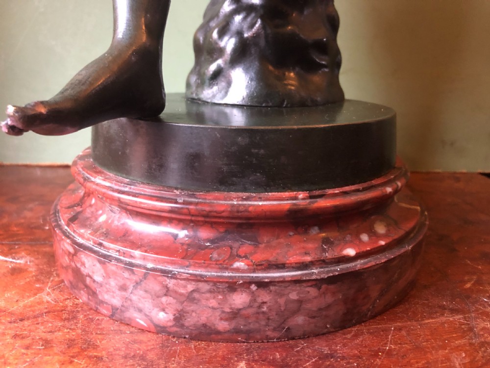 Late C19th Italian bronze ‘Grand Tour’ souvenir reduction sculpture after the antique , “Lo Spinario “.  View VIII