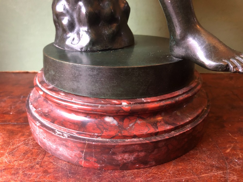 Late C19th Italian bronze ‘Grand Tour’ souvenir reduction sculpture after the antique , “Lo Spinario “.  View XI