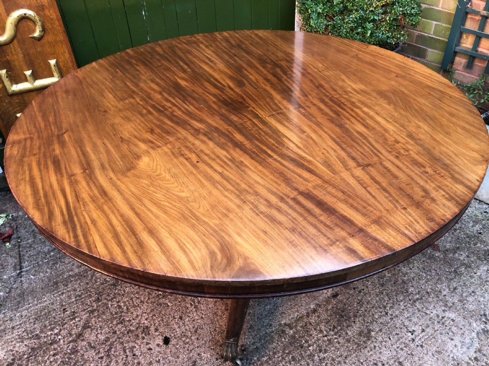 Early C19th Regency mahogany circular dining or centre table 60” diameter. View XII