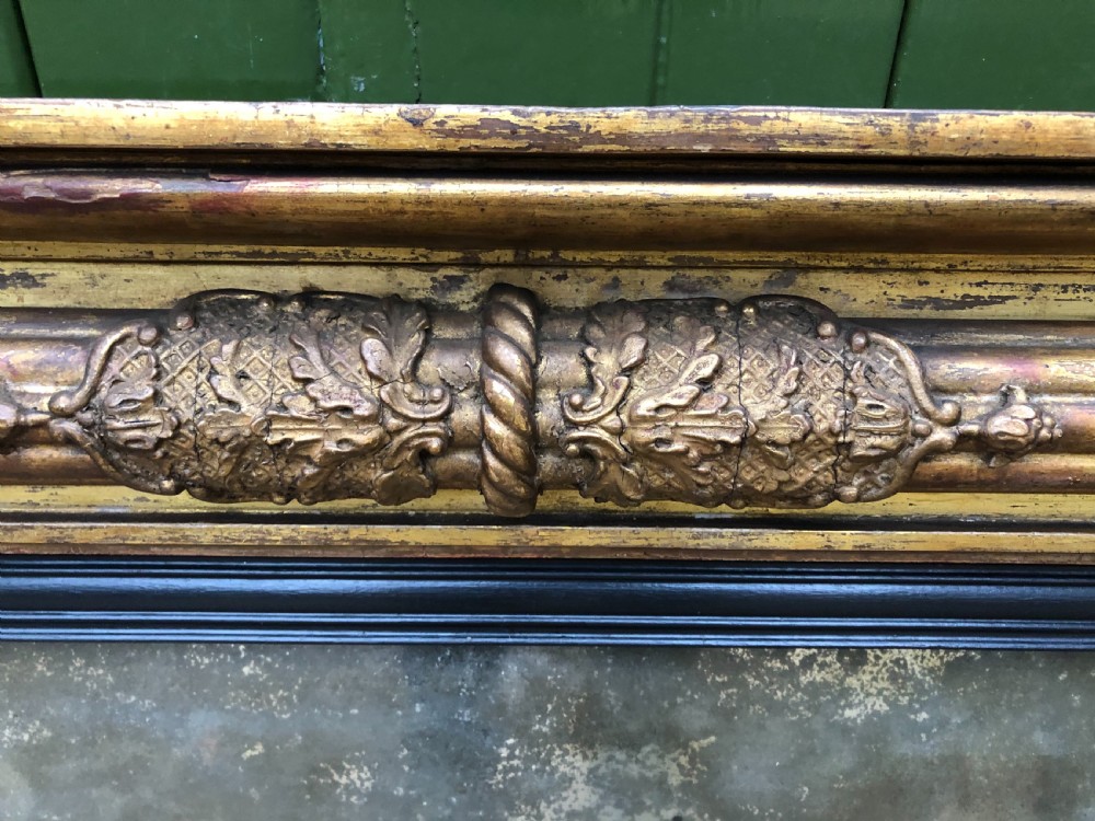 Early C19th Regency period gilt-wood framed overmantel 3-plate ‘landscape’ mirror  View IX